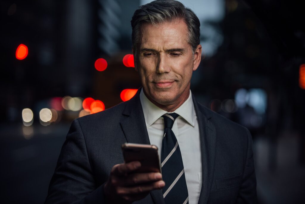 successful businessman doing keyword research